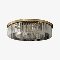 Plafonnier LED Rond en Verre et Doré - Collection Luxury