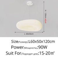 Plafonnier design moderne - Ensemble de lampes minimaliste | Marco Lucetti Blanc L60x50cm 90W 1 / 3 couleurs sans télécommande