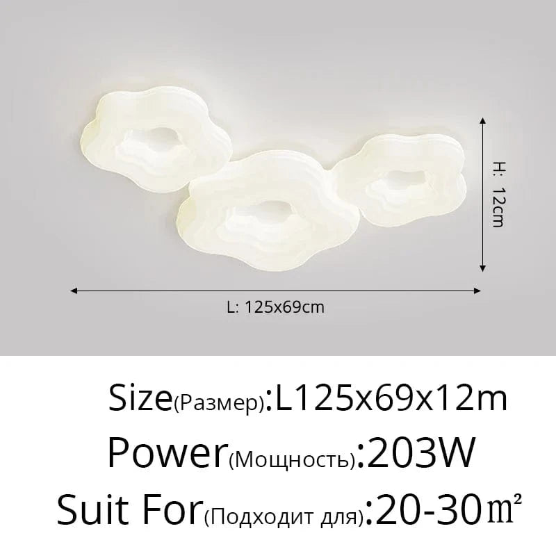 Plafonnier design moderne - Ensemble de lampes minimaliste | Marco Lucetti DY-6230 L125x69cm / 3 couleurs sans télécommande