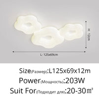 Plafonnier design moderne - Ensemble de lampes minimaliste | Marco Lucetti DY-6230 L125x69cm / 3 couleurs sans télécommande