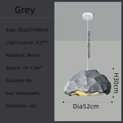 Plafonnier Design Nordique pour Restaurant Salon en Résine - Style Nostalgique Handmade | Marco Lucetti Gris / Blanc froid