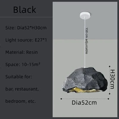 Plafonnier Design Nordique pour Restaurant Salon en Résine - Style Nostalgique Handmade | Marco Lucetti Noir / Blanc froid