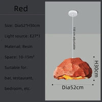 Plafonnier Design Nordique pour Restaurant Salon en Résine - Style Nostalgique Handmade | Marco Lucetti Rouge / Blanc froid