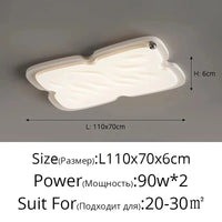 Plafonnier design pour éclairer et décorer votrе intérieur | Marco Lucetti ABlanc 110X70CM 90W / 3 couleurs sans télécommande