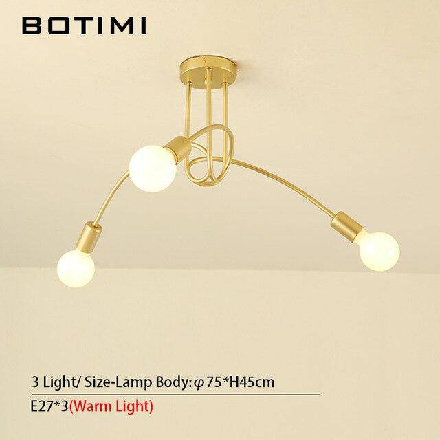 Plafonnier doré CrossBranch. | Marco Lucetti 3 lampes