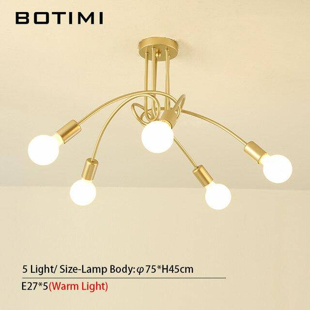 Plafonnier doré CrossBranch. | Marco Lucetti 5 lampes