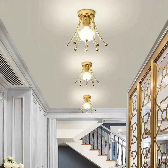 Plafonnier doré de luxe E27 Couronne - Éclairage raffiné pour votre intérieur | Marco Lucetti