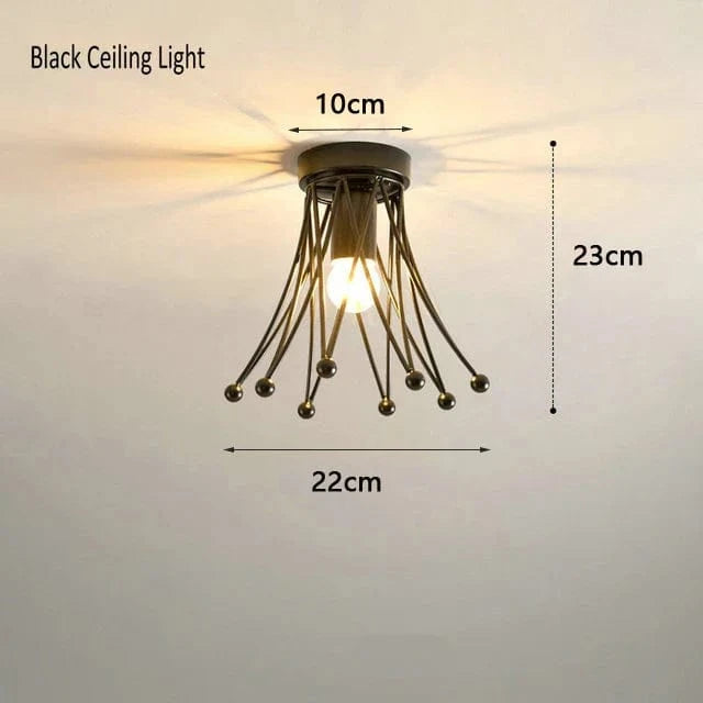 Plafonnier doré de luxe E27 Couronne - Éclairage raffiné pour votre intérieur | Marco Lucetti Plafonnier Noir / Pas d&#39;ampoule