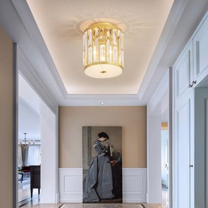 Plafonnier doré en cristal PylonnaLux | Marco Lucetti