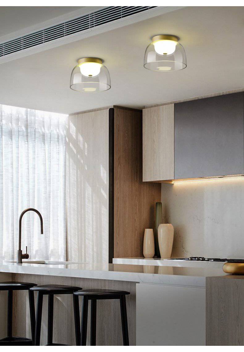 Plafonnier doré en verre, tailles variées | Marco Lucetti