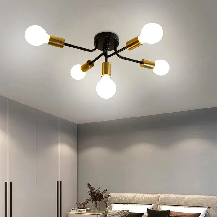 Plafonnier doré et noir E27 - Style Moderne | Marco Lucetti