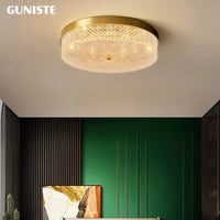 Plafonnier doré métallique rond | Marco Lucetti