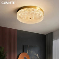 Plafonnier doré métallique rond | Marco Lucetti