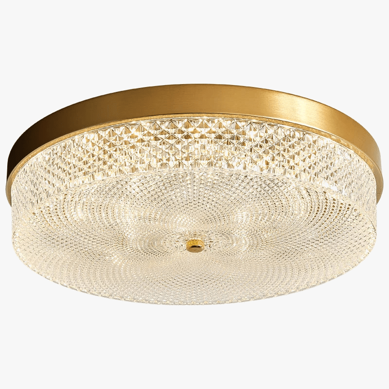 Plafonnier doré métallique rond | Marco Lucetti