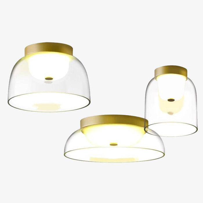 Plafonnier doré en verre, tailles variées