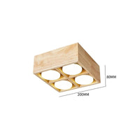 Plafonnier Downlight Japonais - Grille Audacieuse | Marco Lucetti 4 têtes / Chaud