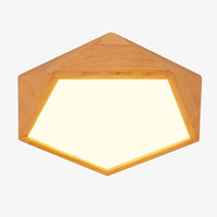 Plafonnier LED Geometric en bois naturel