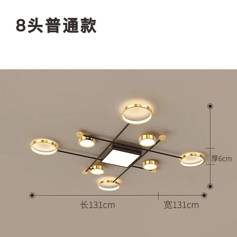 Plafonnier élégant en cadre alu doré avec LED | Marco Lucetti Tapez A1 / Lumière blanche