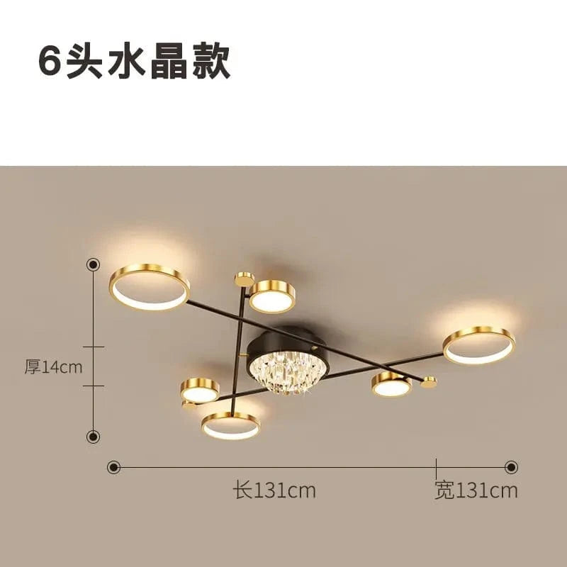 Plafonnier élégant en cadre alu doré avec LED | Marco Lucetti Tapez B / Lumière blanche