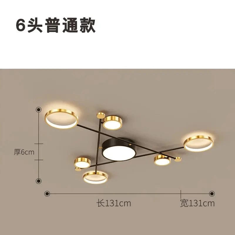 Plafonnier élégant en cadre alu doré avec LED | Marco Lucetti Type A / Lumière blanche