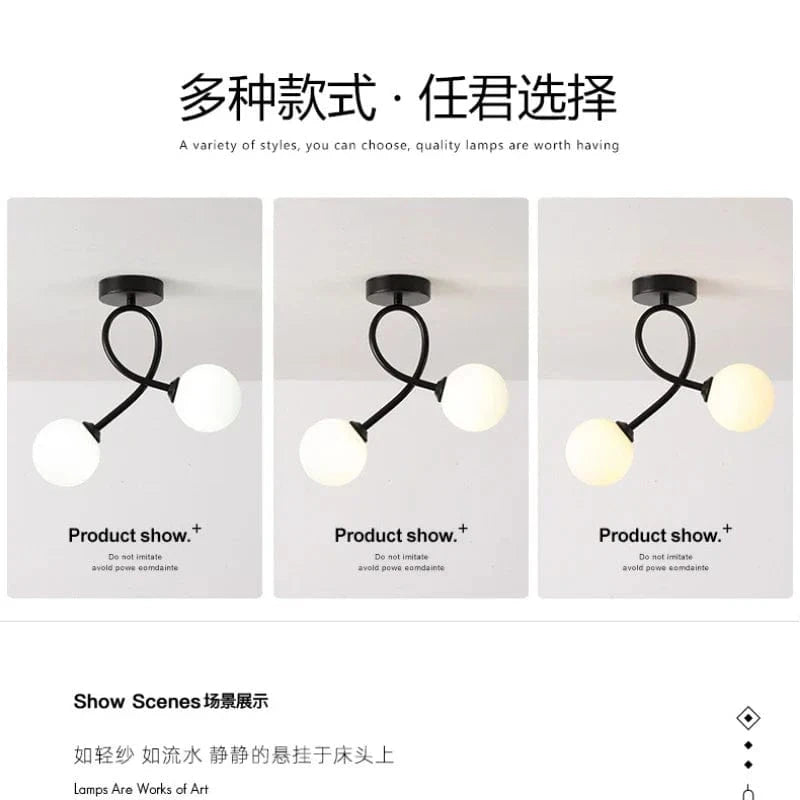 Plafonnier élégant verre noir et or | Marco Lucetti