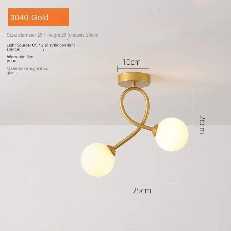 Plafonnier élégant verre noir et or | Marco Lucetti Or