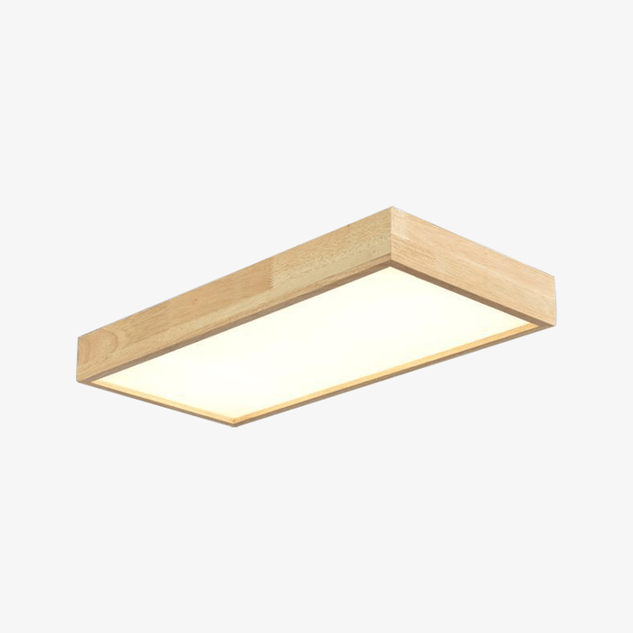 Plafonnier LED en bois rectangulaire