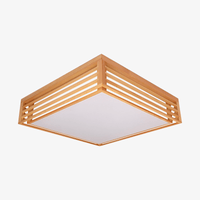 Plafonnier carré en bois à LED - Style Japanese
