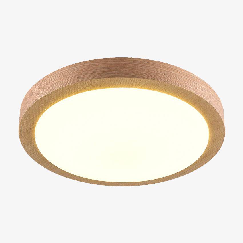 Plafonnier rond en bois à LED Botimi