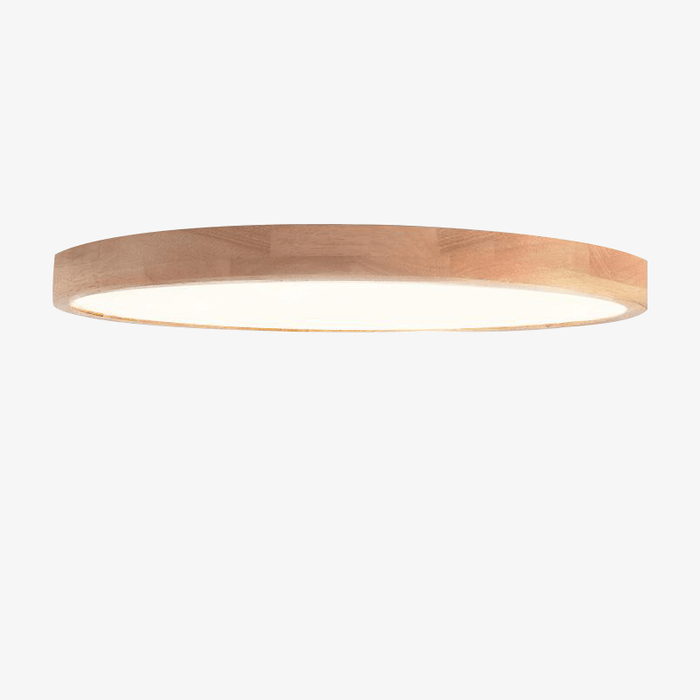 Plafonnier LED en bois rond ultra-fin