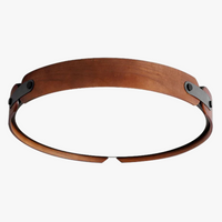 Plafonnier en bois premium avec cuir artificiel et 3 ronds interchangeables design
