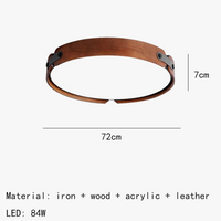 Plafonnier en bois premium avec cuir artificiel et 3 ronds interchangeables design