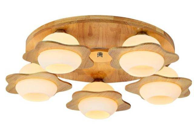 Plafonnier en bois Floral Wood | Marco Lucetti 5 lampes