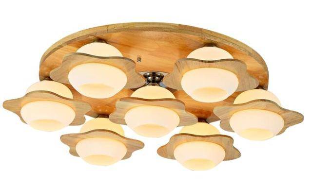 Plafonnier en bois Floral Wood | Marco Lucetti 7 lampes