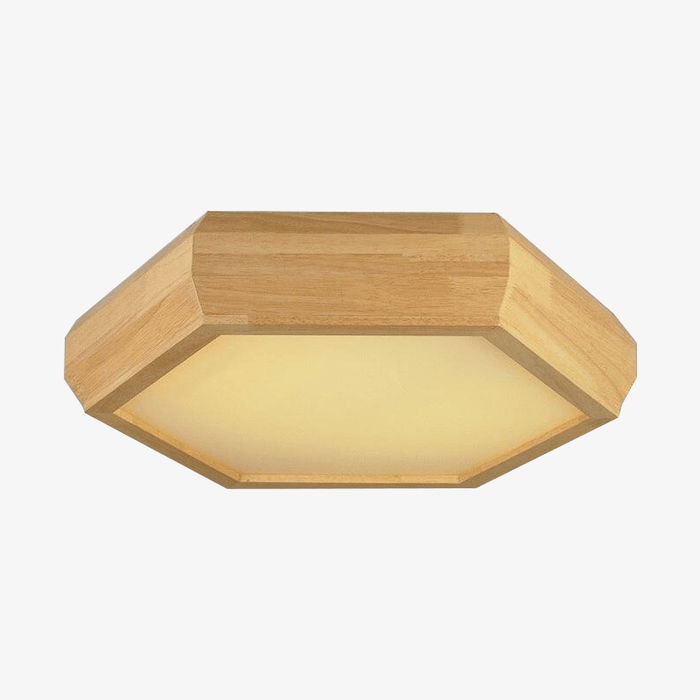 Plafonnier hexagonal Hill en bois.