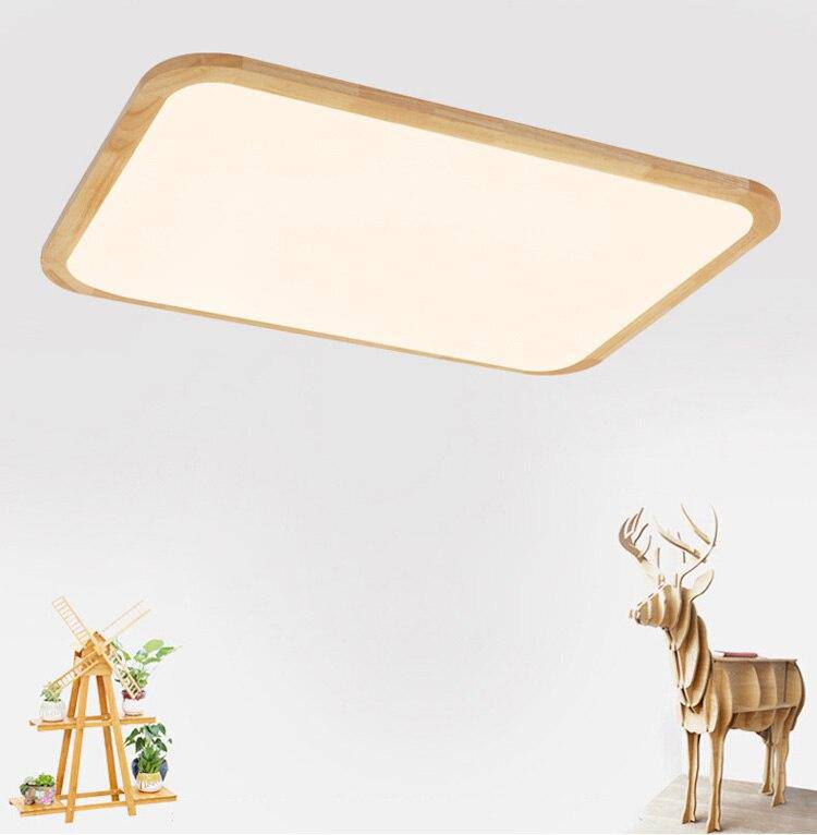 Plafonnier en bois LED arrondi - Rectangulaire | Marco Lucetti
