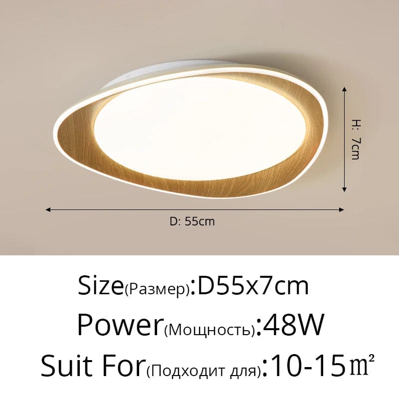 Plafonnier en bois véritable avec lumières LED pour salon, chambre ou cuisine | Marco Lucetti