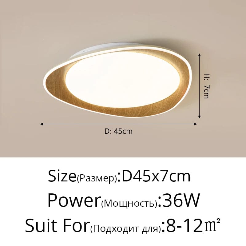 Plafonnier en bois véritable avec lumières LED pour salon, chambre ou cuisine | Marco Lucetti