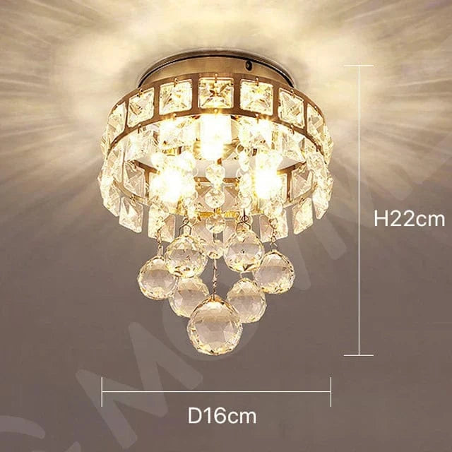 Plafonnier en cristal LED suspendu moderne - Finition chromée | Marco Lucetti Or / Blanc chaud