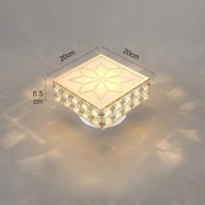 Plafonnier en cristal moderne pour salon, couloir, chambre, escaliers, vestibule, balcon et allée | Marco Lucetti Carré