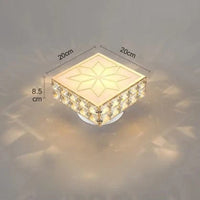 Plafonnier en cristal moderne pour salon, couloir, chambre, escaliers, vestibule, balcon et allée | Marco Lucetti Carré