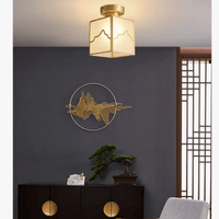 Plafonnier en cuivre style Chinois moderne pour café-bar oriental | Marco Lucetti Plafonnier