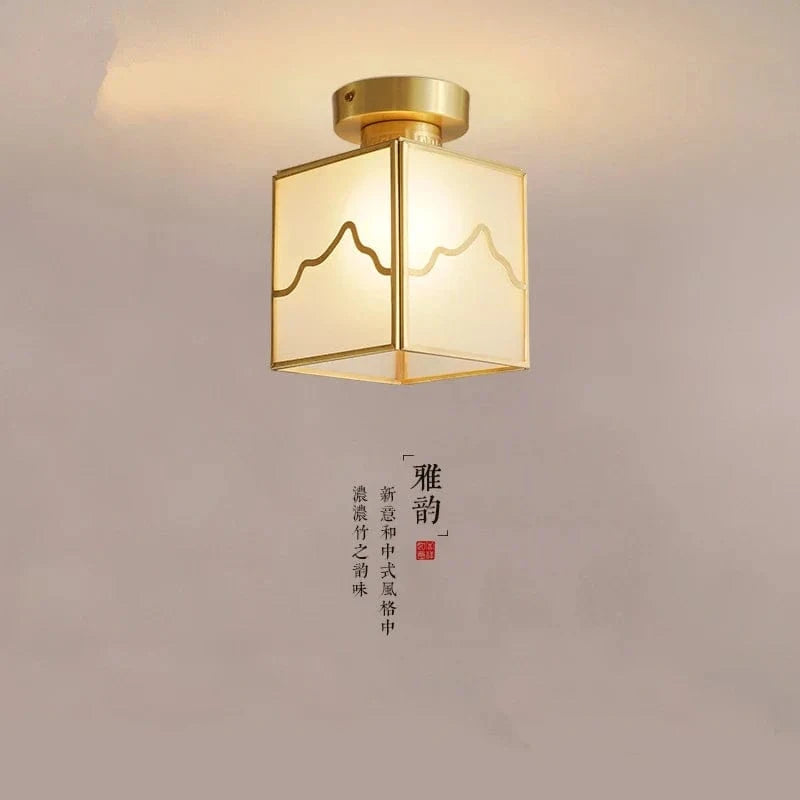 Plafonnier en cuivre style Chinois moderne pour café-bar oriental | Marco Lucetti Plafonnier