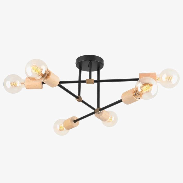 Plafonnier en fer forgé à tiges multiples pour salon Style Vintage Loft Industriel Scandinave | Marco Lucetti
