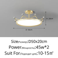 Plafonnier Couronne pour Chambre d'Enfant Princesse - Protection des Yeux