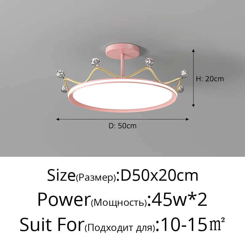 Plafonnier Couronne pour Chambre d'Enfant Princesse - Protection des Yeux