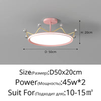 Plafonnier Couronne pour Chambre d'Enfant Princesse - Protection des Yeux