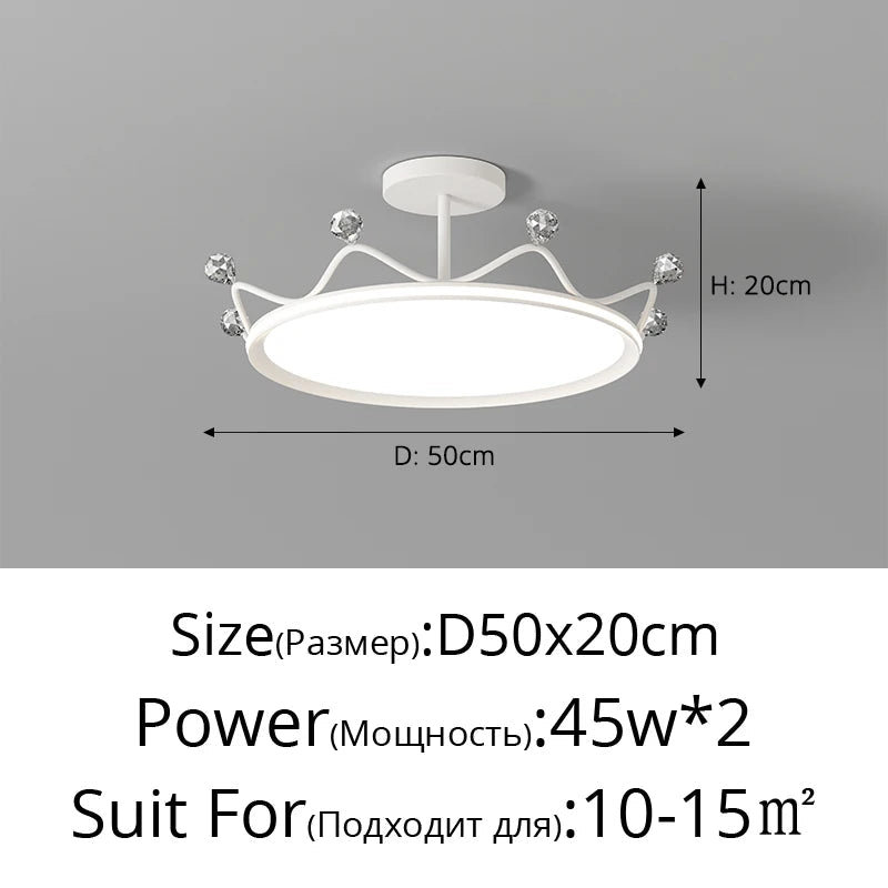 Plafonnier Couronne pour Chambre d'Enfant Princesse - Protection des Yeux