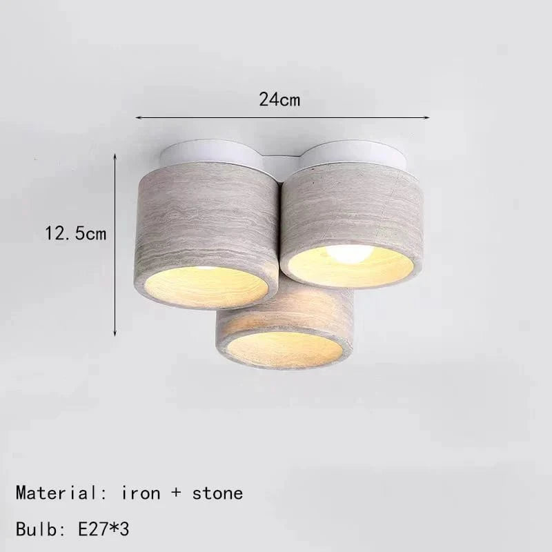 Plafonnier en marbre naturel - Lampe suspendue en pierre - Livraison directe | Marco Lucetti Modèle A / Lumière neutre