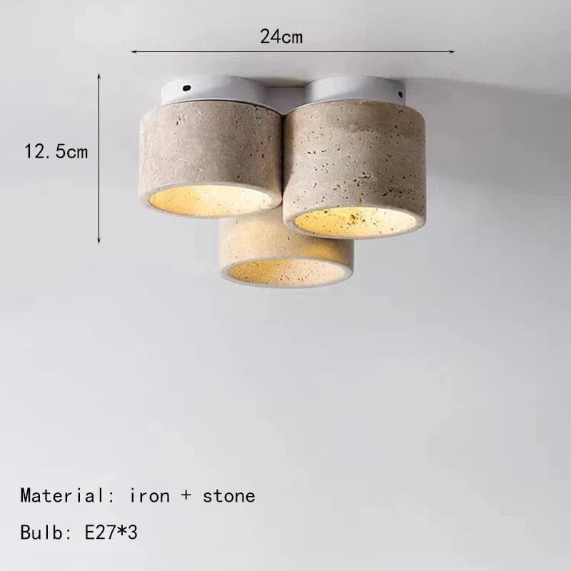 Plafonnier en marbre naturel - Lampe suspendue en pierre - Livraison directe | Marco Lucetti StyleB / Lumière neutre